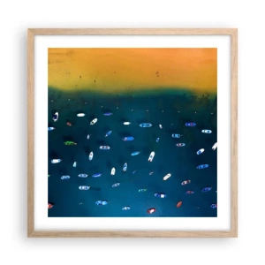 Plakát v rámu světlý dub - Prázdninová hra - 50x50 cm