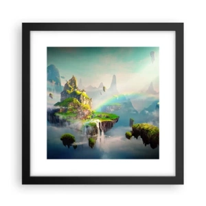 Plakát v černém rámu - Uprostřed nebe - šťastné ostrovy - 30x30 cm
