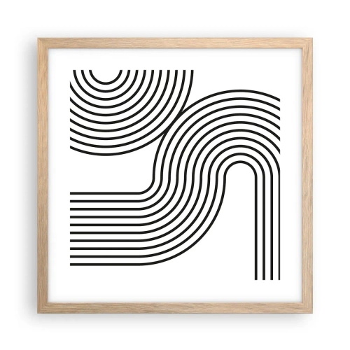 Plakát v rámu světlý dub - V zatáčce - 40x40 cm