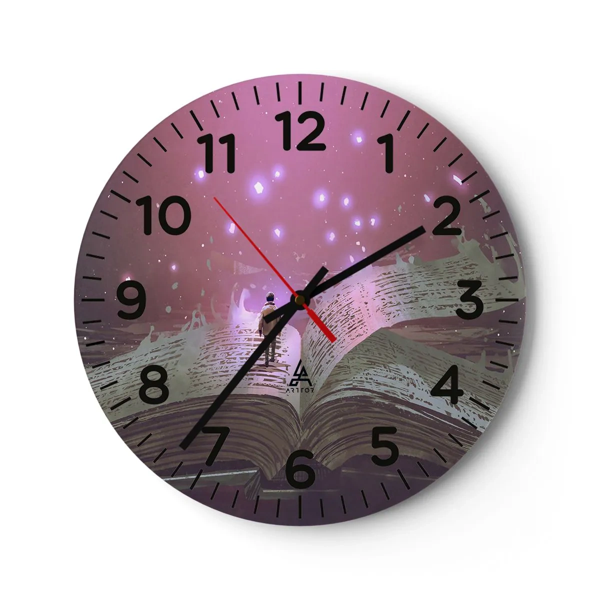 Nástěnné hodiny - Pozvánka do jiného světa - přečti si to! - 40x40 cm