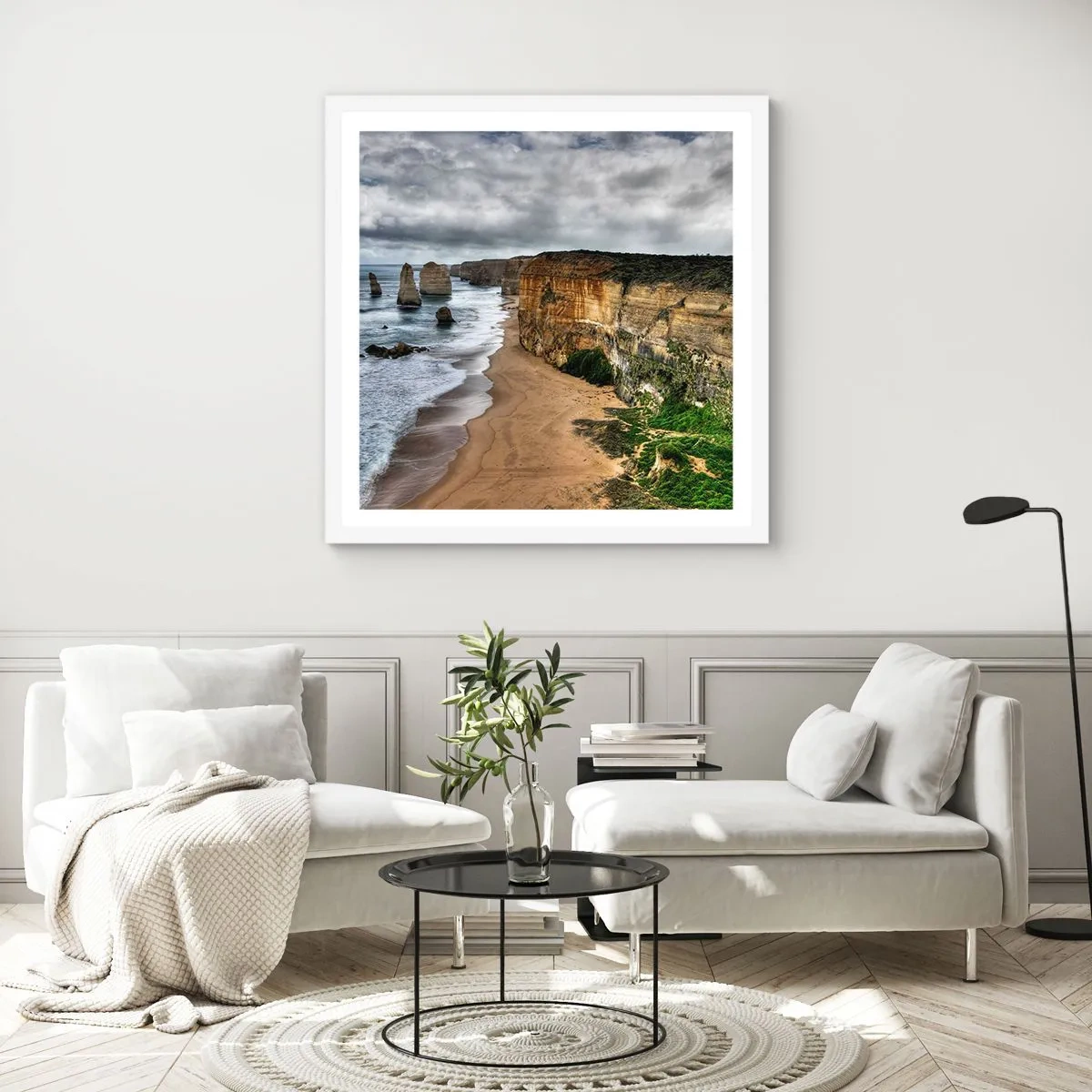 Plakát v bílém rámu - Drsná krása - 60x60 cm