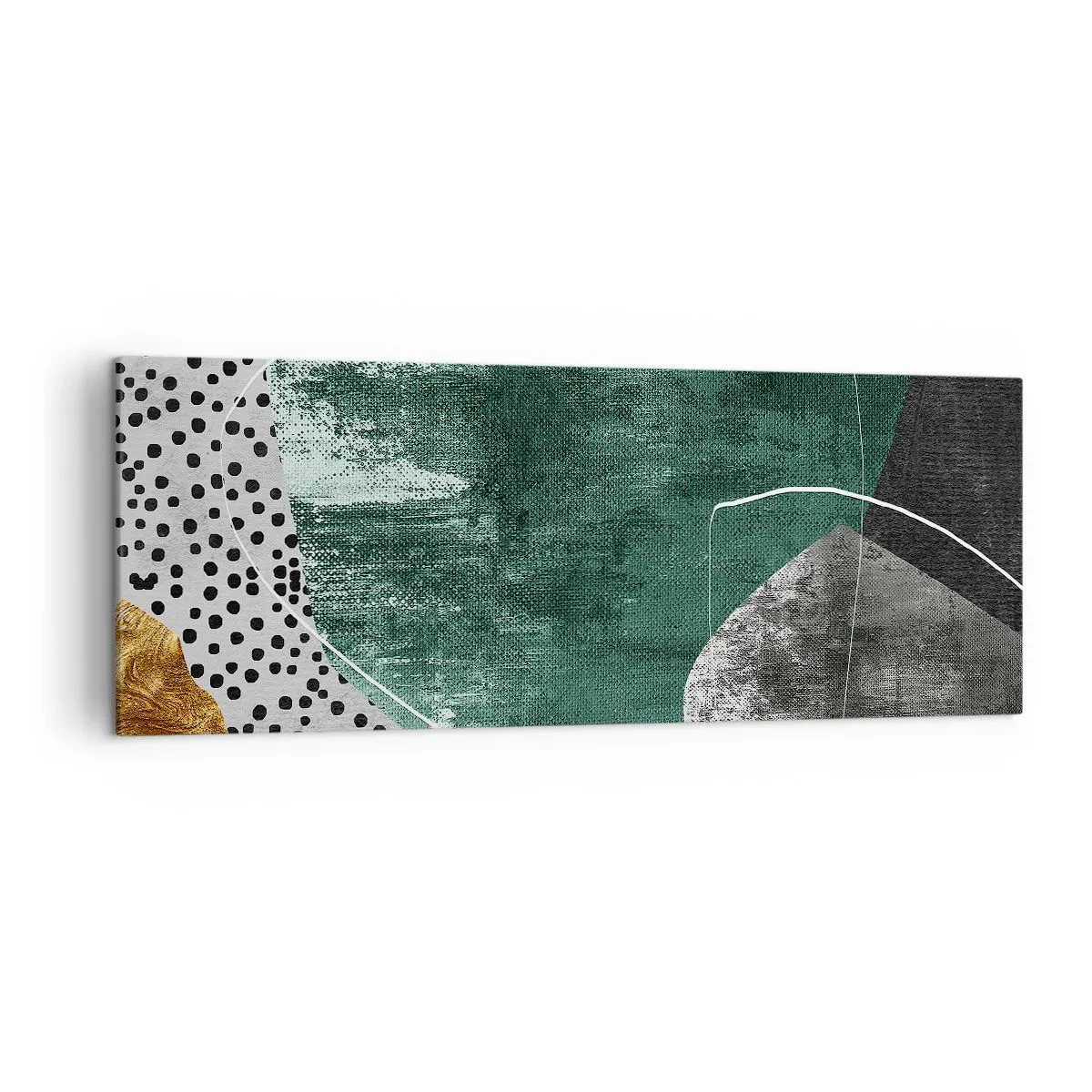 Obraz na plátně - Barevná abstrakce se zlatou vločkou - 140x50 cm