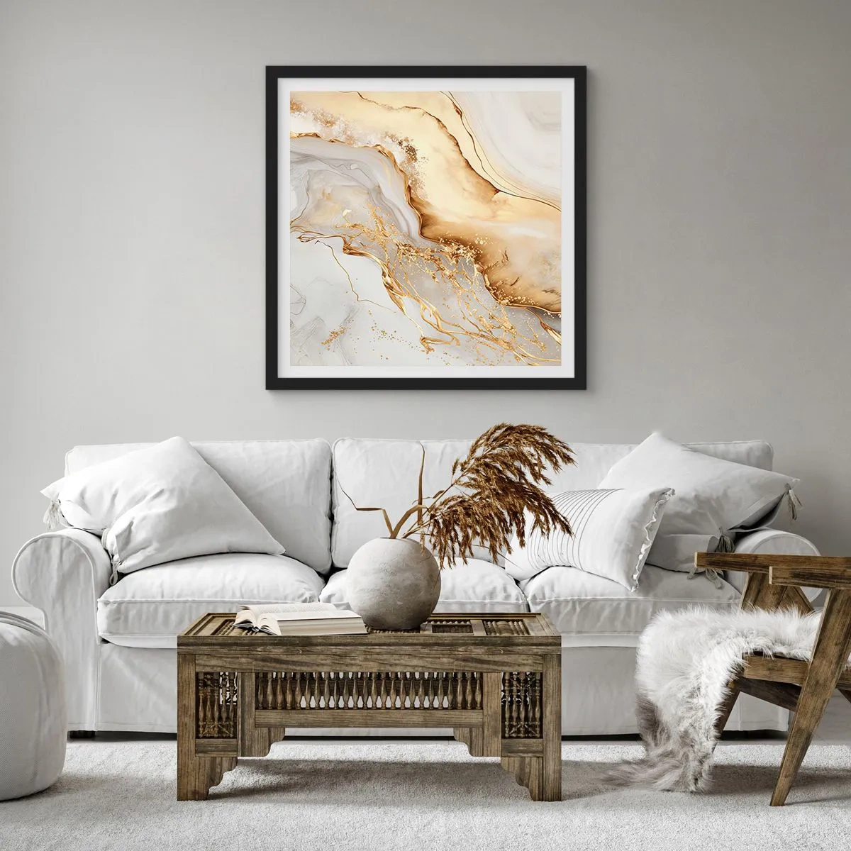 Plakát v černém rámu - Abstrakce: krása a dobro - 60x60 cm