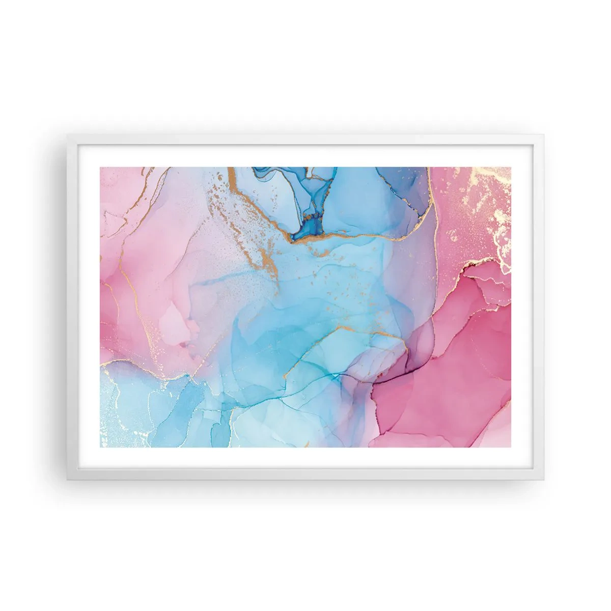 Plakát v bílém rámu - Setkávání a prolínání - 70x50 cm