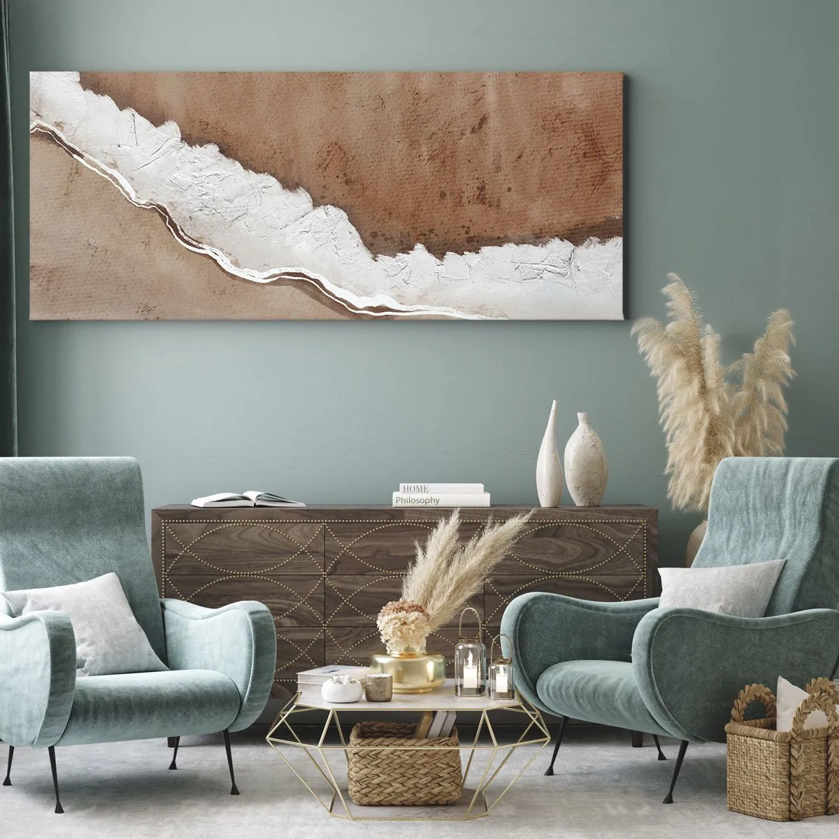 Obraz na plátně - V zemitých barvách - 100x40 cm