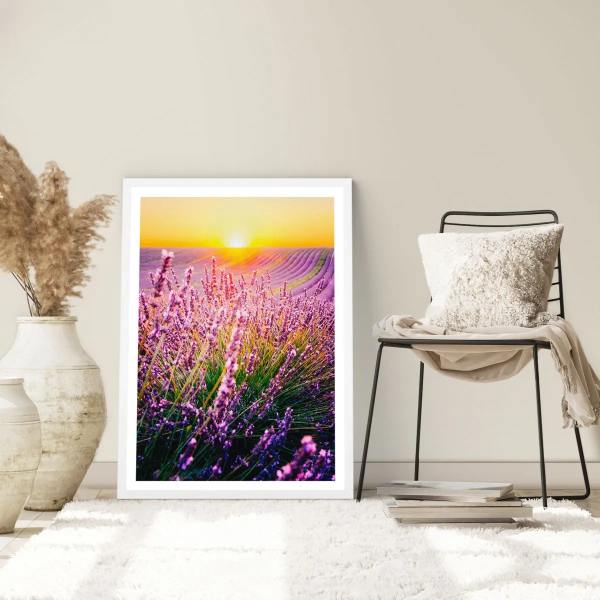 Plakát v bílém rámu - Voňavý lán - 70x100 cm