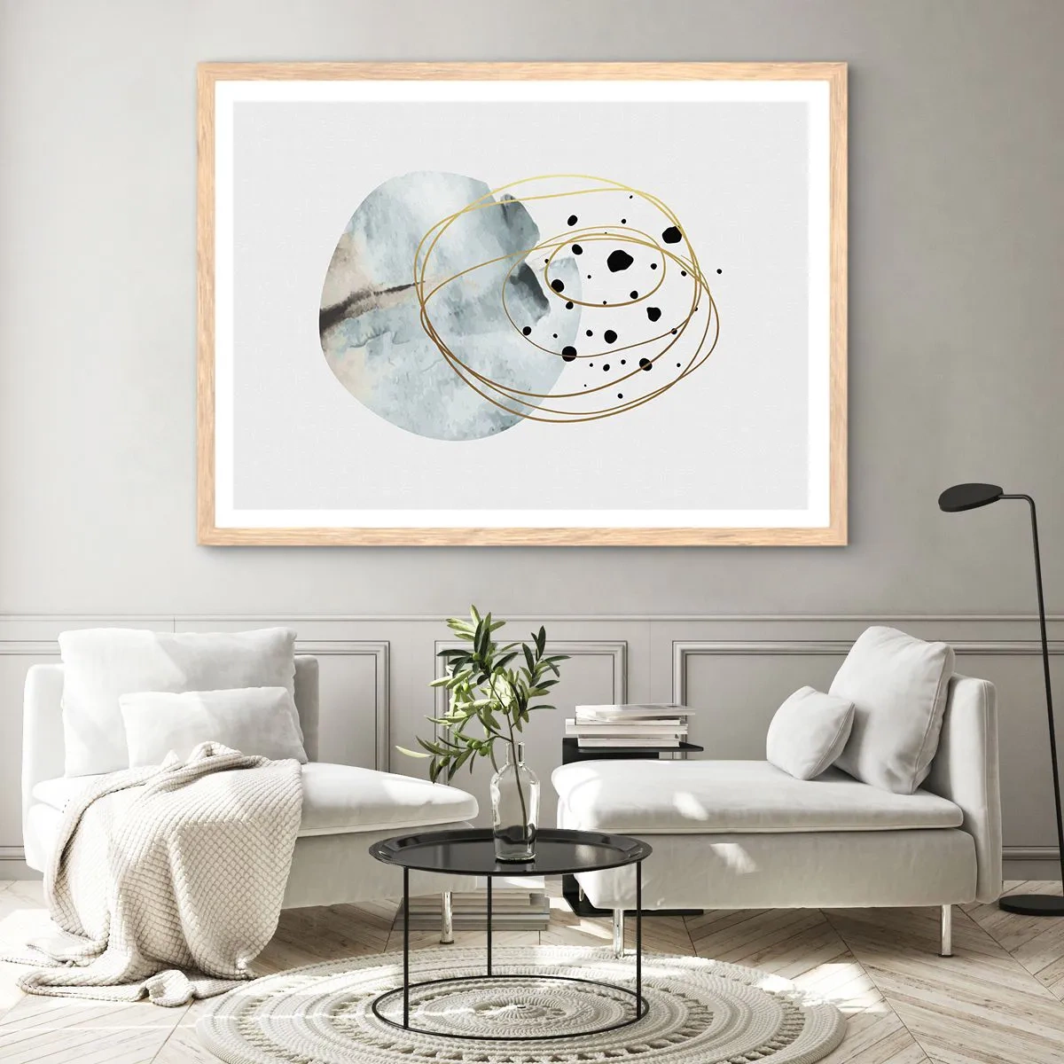 Plakát v rámu světlý dub - V objetí prostoru - 91x61 cm