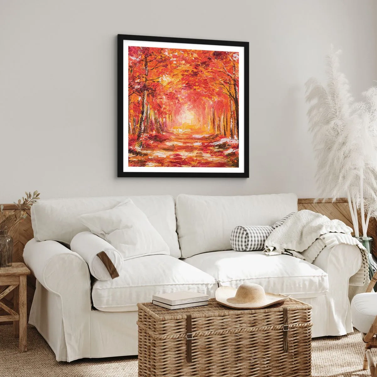 Plakát v černém rámu - Měděný les - 60x60 cm