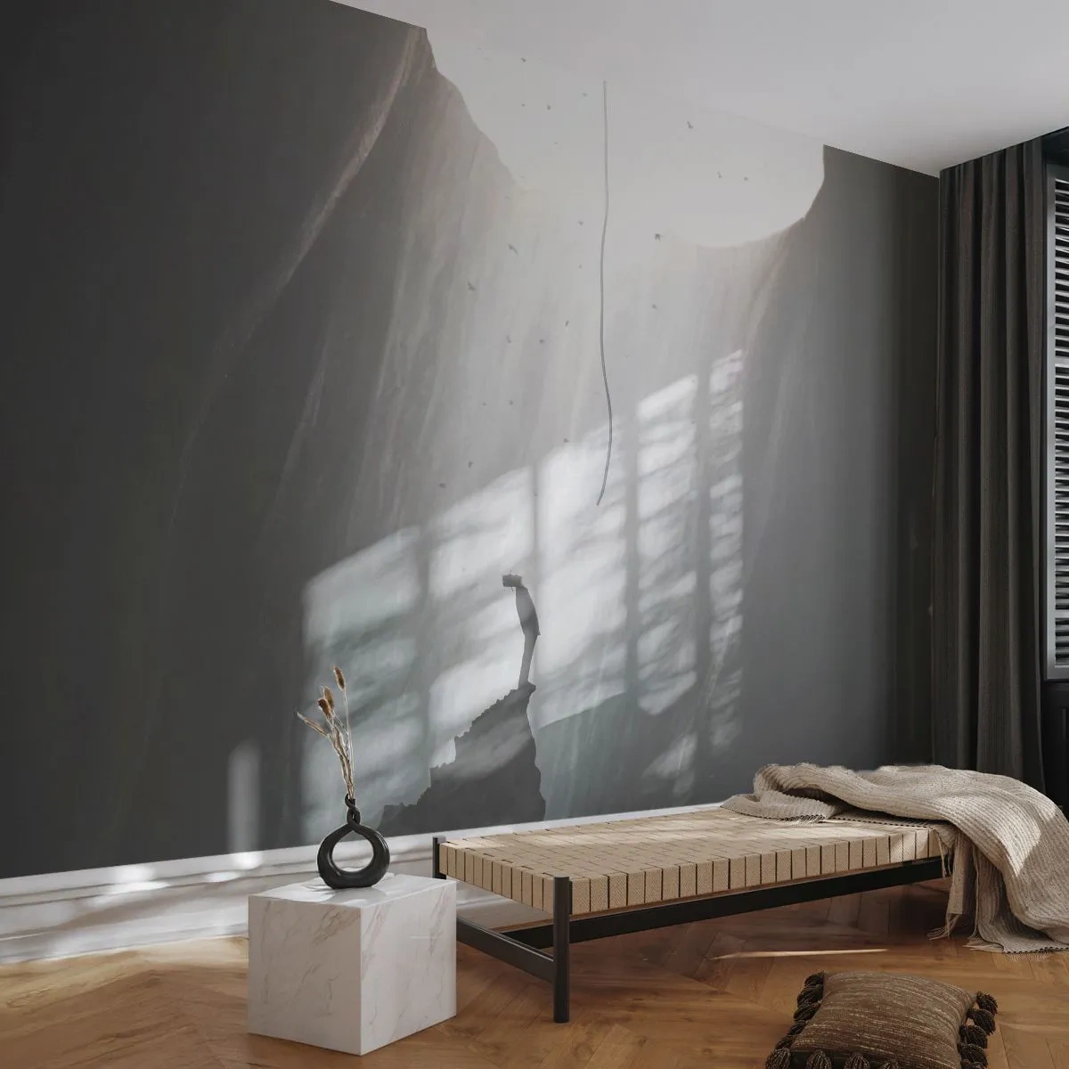 Fototapeta Premium Sand - Vždycky máte na výběr - Jeskyně, Muž, Lezení - 250x175 cm