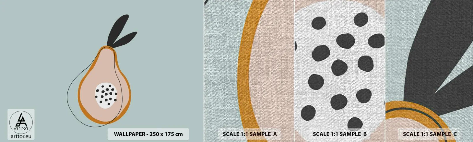 Vzor Fototapety Premium Canvas - Pronikání do podstaty věcí - Grafika, Hruška, Kus - 100x30 cm