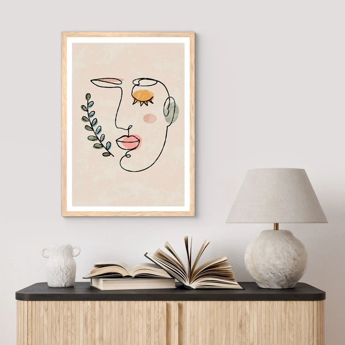 Plakát v rámu světlý dub - Nalezený klid - 61x91 cm