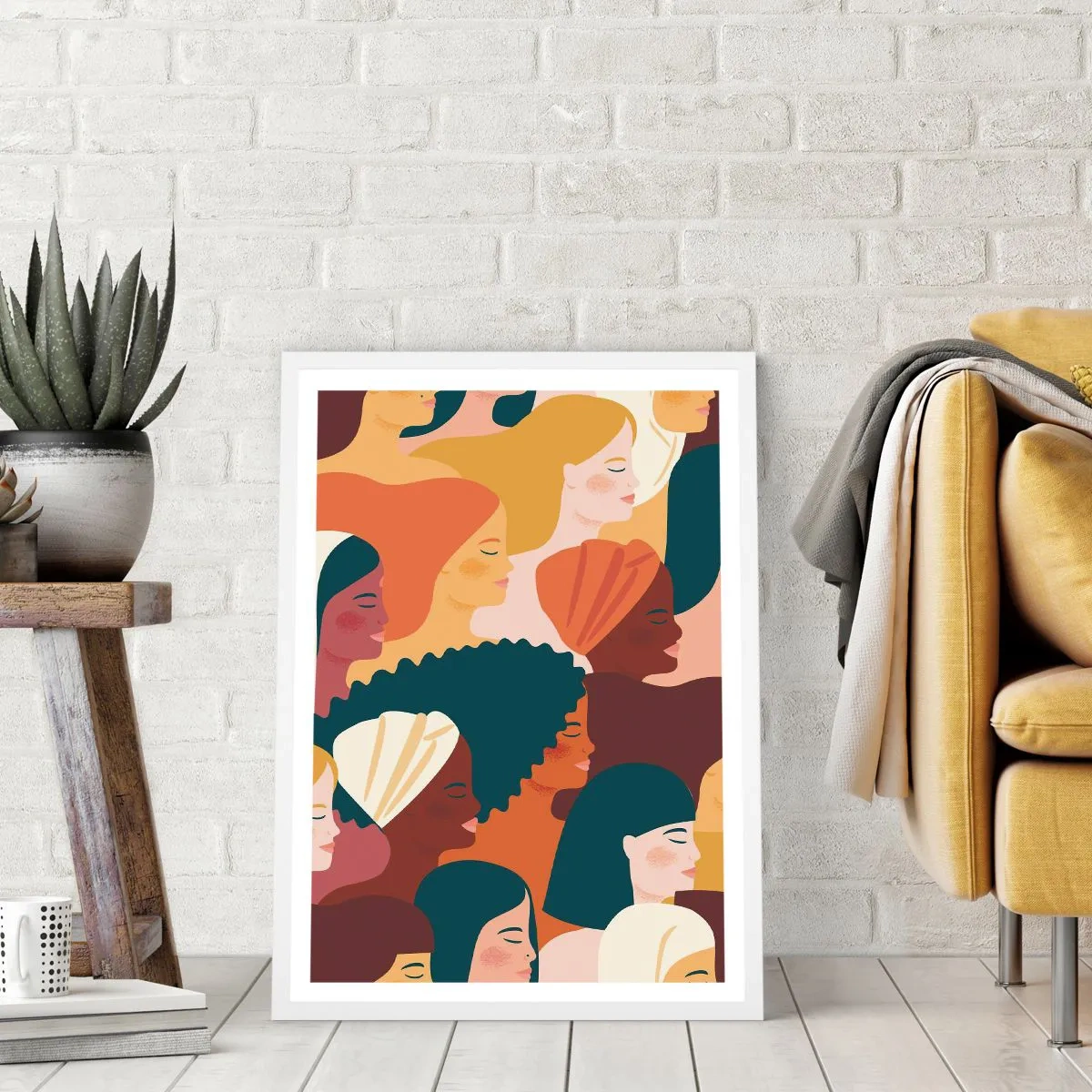 Plakát v bílém rámu - Pouze ženskost - 50x70 cm