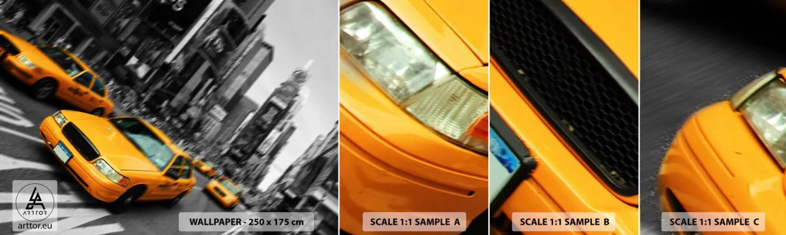 Fototapeta Vzorek Standard Eco - Newyorské kapky slunce - Město, Ney Yorková, Taxi - 100x30 cm