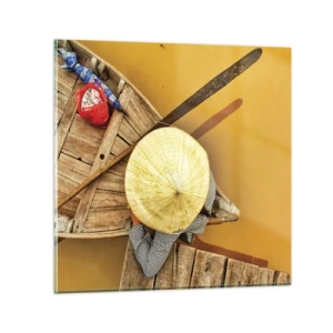 Obraz na skle - Život na žluté řece - 50x50 cm