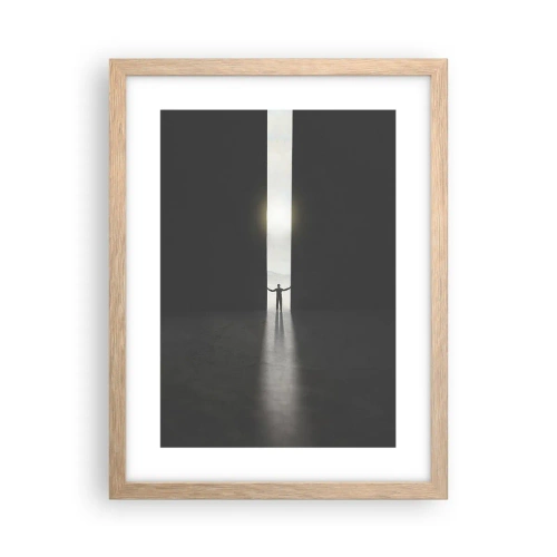 Plakát v rámu světlý dub - Krok ke světlé budoucnosti - 30x40 cm