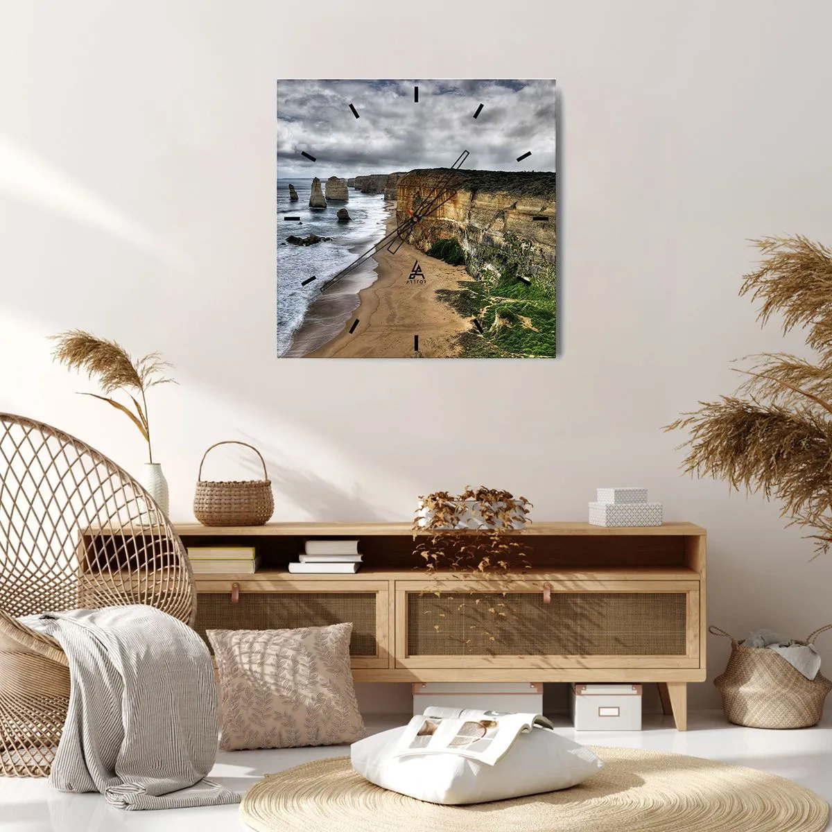 Nástěnné hodiny - Drsná krása - 40x40 cm