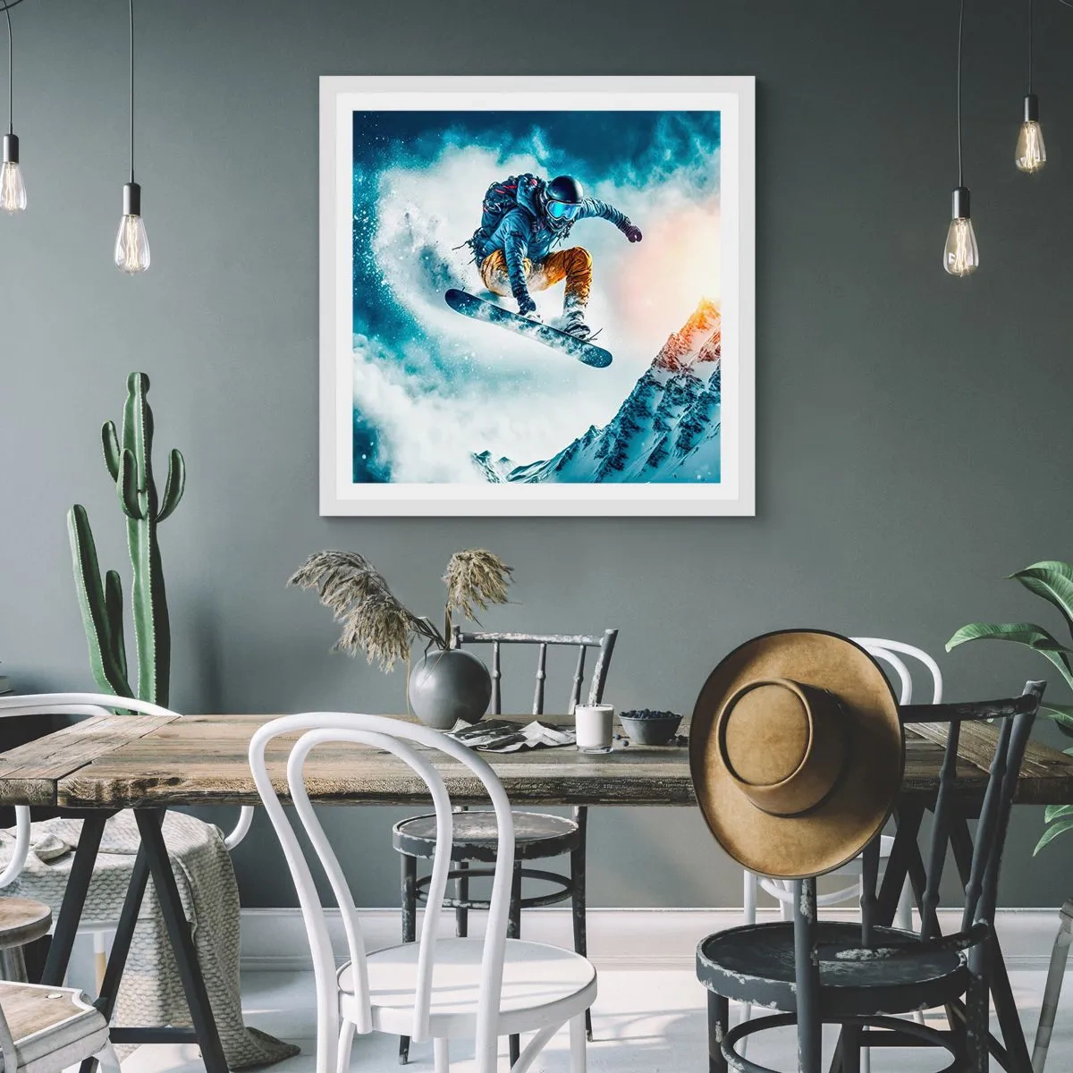 Plakát v bílém rámu - Extrémní emoce - 40x40 cm