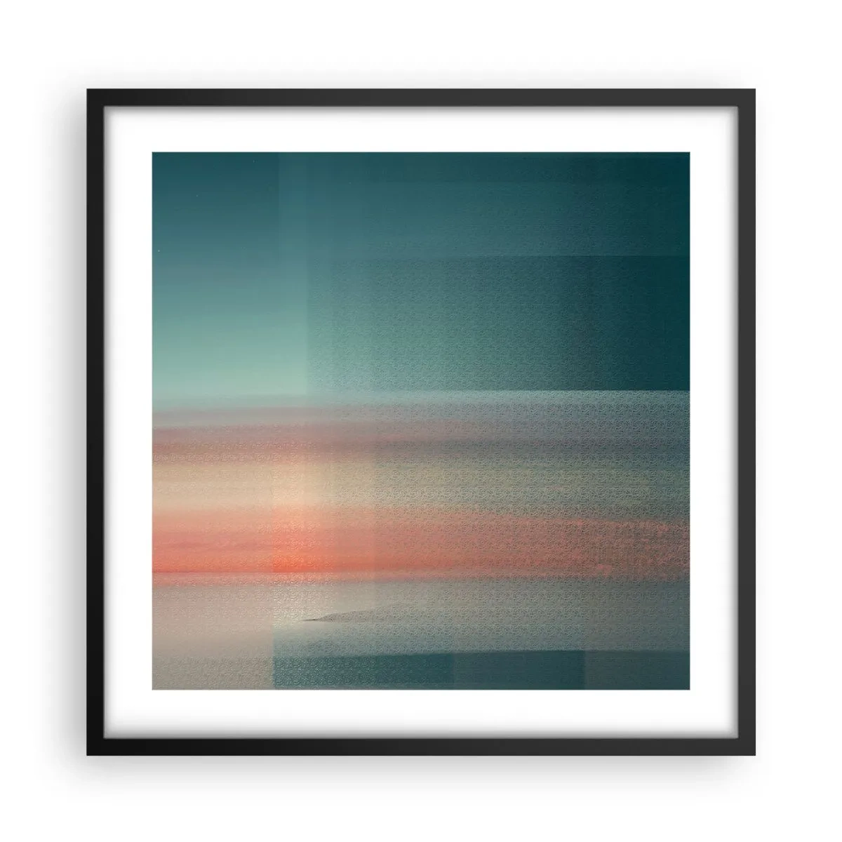 Plakát v černém rámu - Abstrakce: vlny světla - 50x50 cm