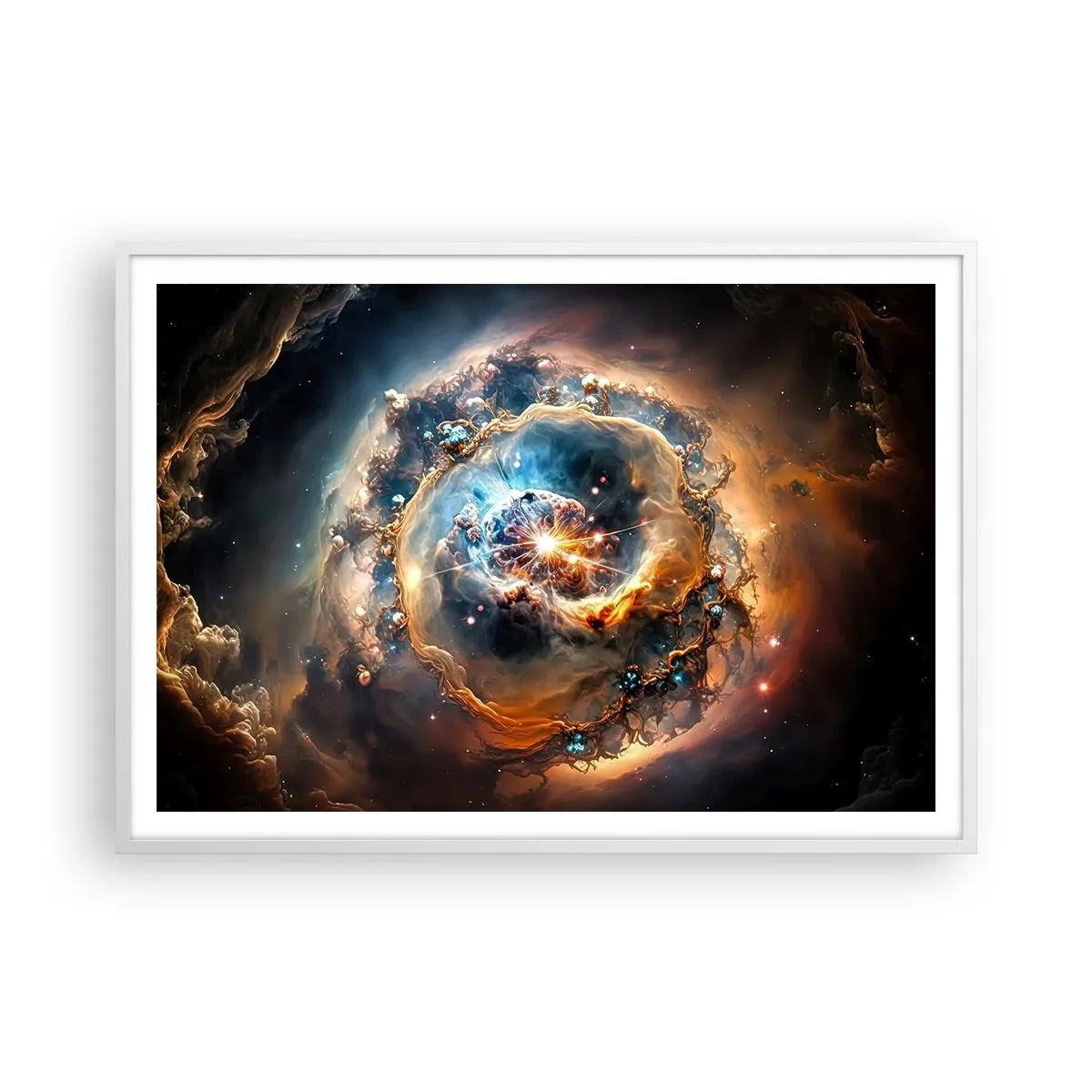 Plakát v bílém rámu - Začátek - 100x70 cm