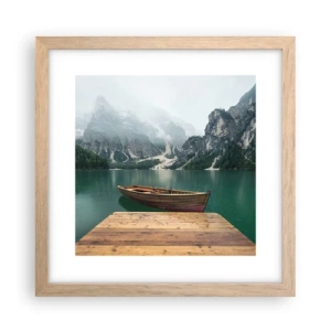 Plakát v rámu světlý dub - „Hrdé skály vepředu“ - 30x30 cm