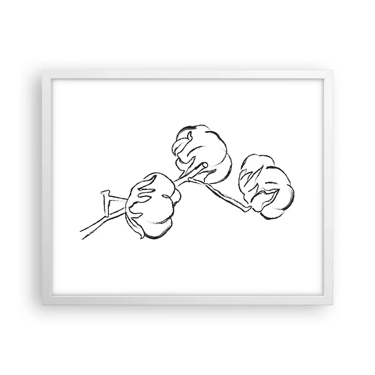 Plakát v bílém rámu - Bavlněné chmýří - 50x40 cm