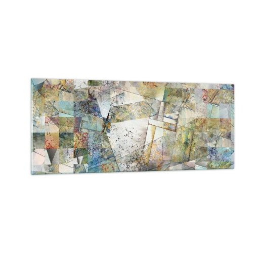 Obraz na skle - Geometrické přeskupení - 100x40 cm