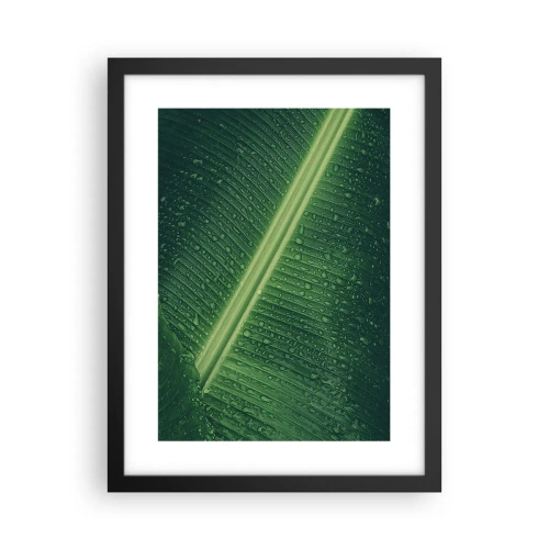 Plakát v černém rámu - Struktura zelené - 30x40 cm