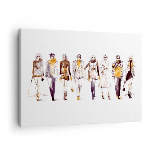 Obraz na plátně - Náčrt skupiny lidí v módních oblecích - 70x50cm - Nevynucená elegance, volná elegance - Moderní nástěnná dekorace do obývacího pokoje a ložnice ARTTOR