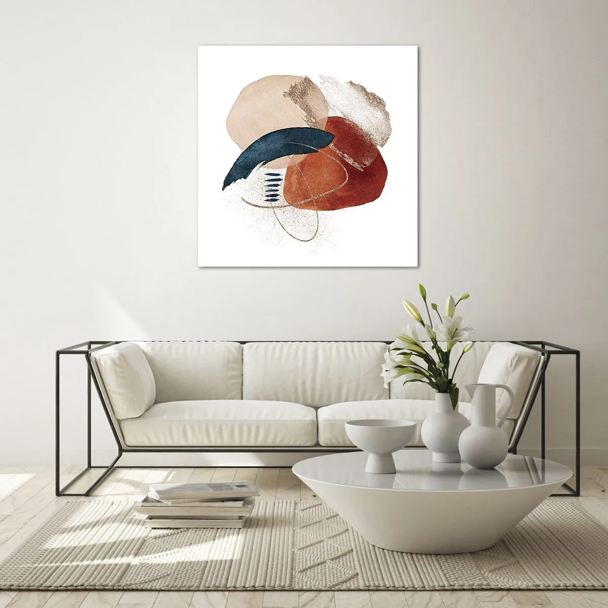 Obraz na skle - Oválná kompozice - 30x30 cm