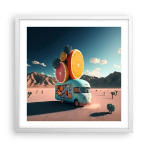 Plakát v bílém rámu - Chuť prázdnin - 50x50 cm