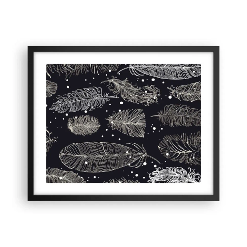 Plakát v černém rámu - Krajka s peřím - 50x40 cm