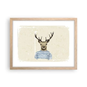 Plakát v rámu světlý dub - Protože mám rád pruhované košile! - 40x30 cm