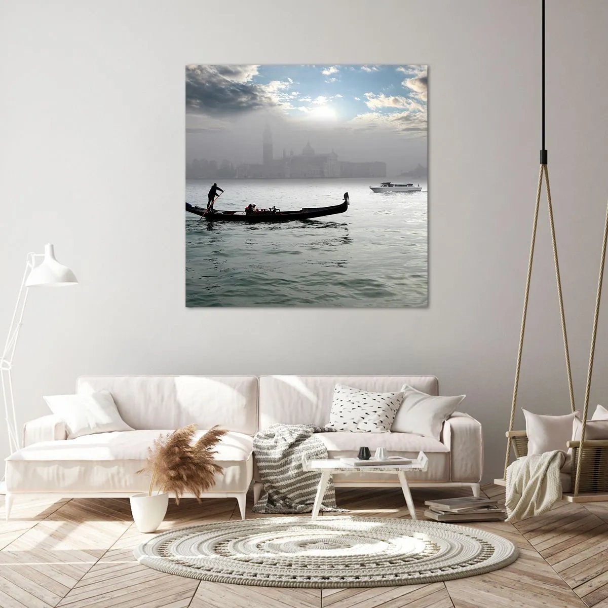 Obraz na plátně - Pohádkové město z vody a mlhy - 70x70 cm