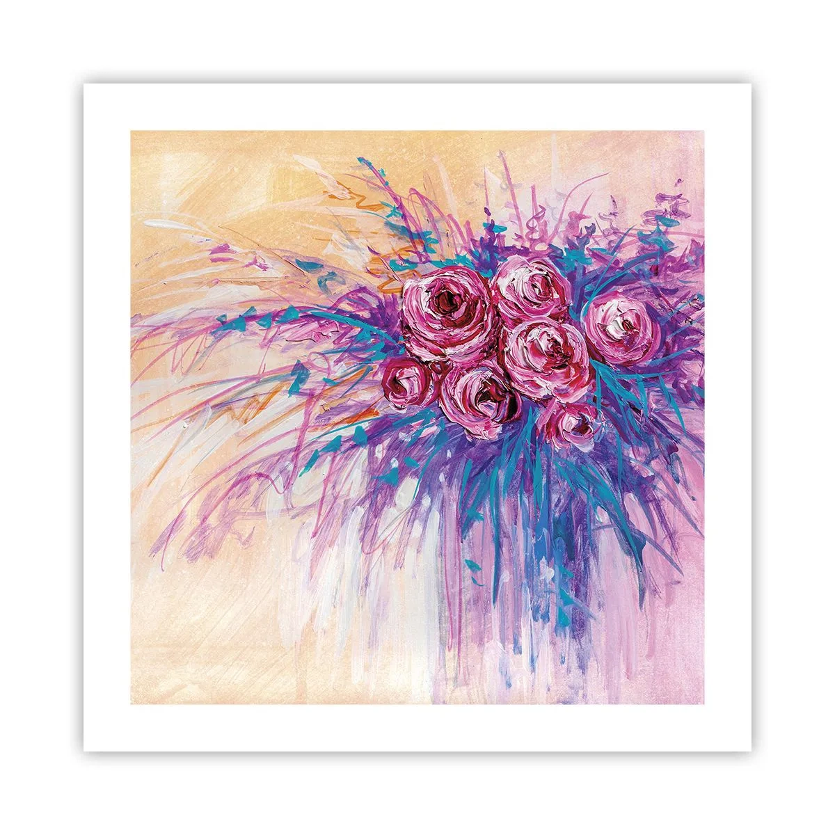 Plakát - Růžová fontána - 50x50 cm