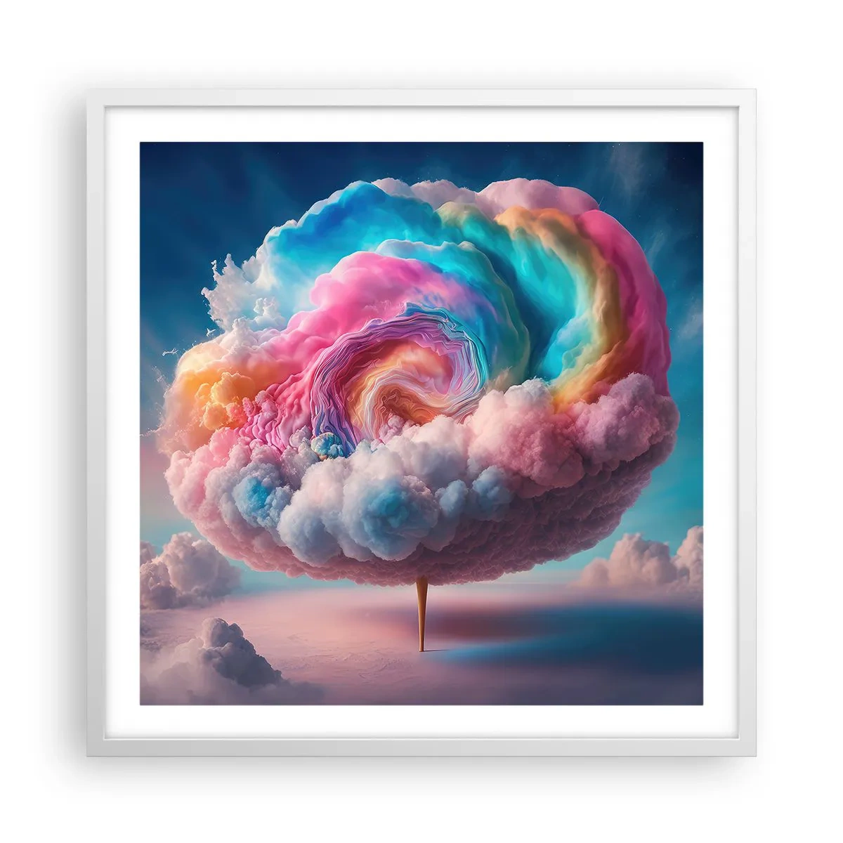 Plakát v bílém rámu - Sen o zábavním parku - 60x60 cm