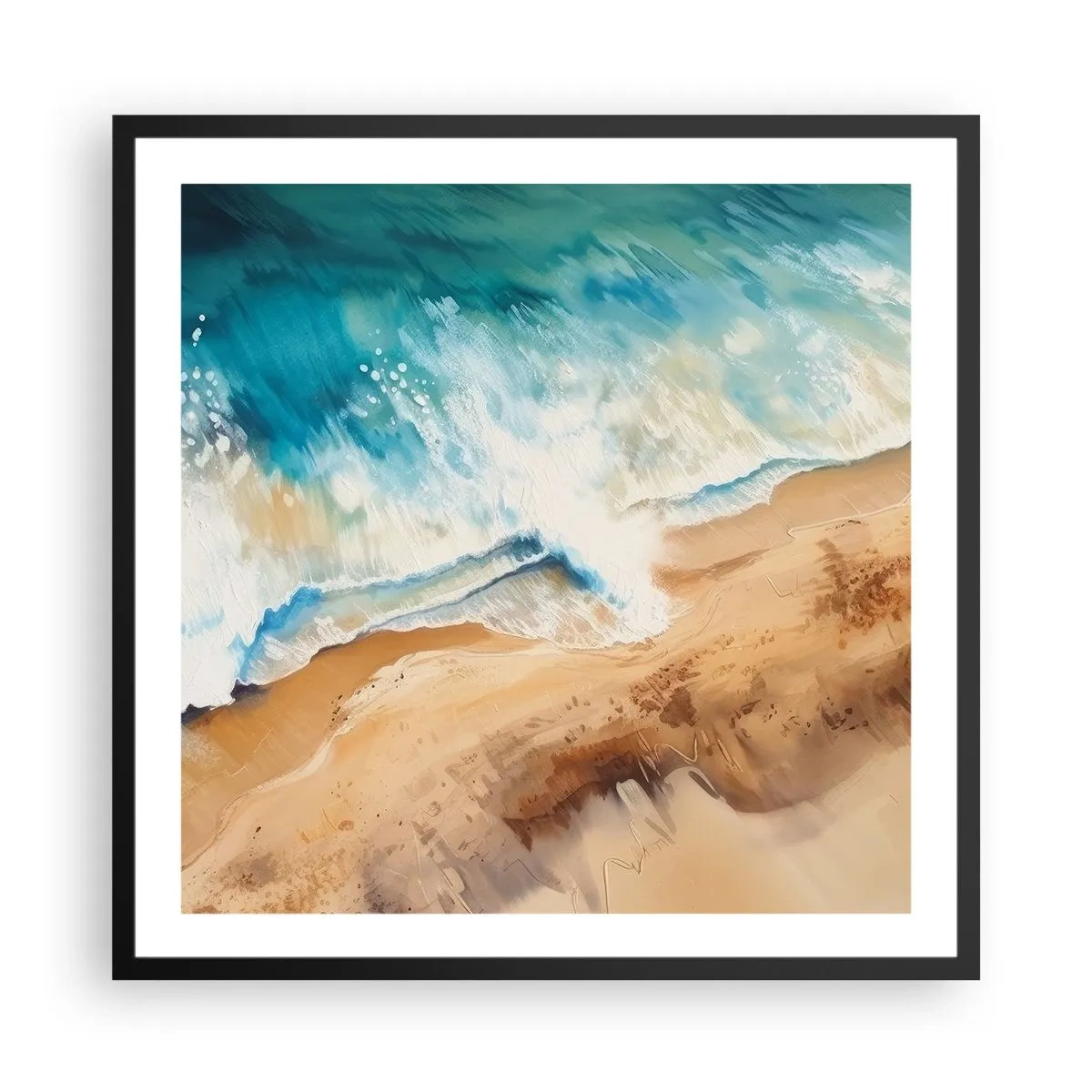 Plakát v černém rámu - Vlna, která se vrací - 60x60 cm