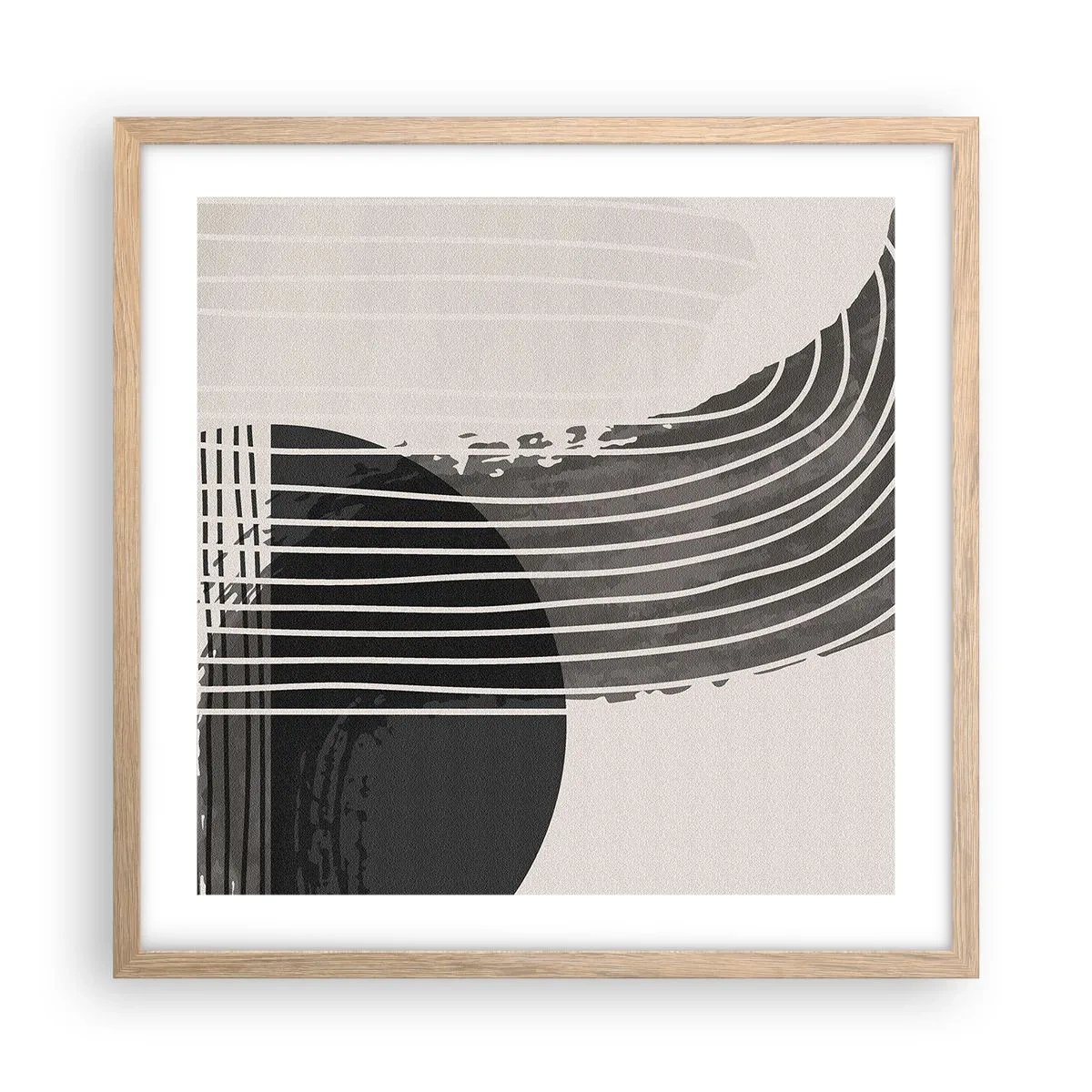 Plakát v rámu světlý dub - Tam a zpět - 50x50 cm