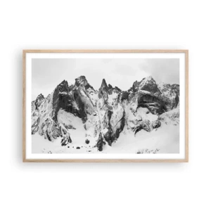 Plakát v rámu světlý dub - Hrozivý žulový hřeben - 91x61 cm