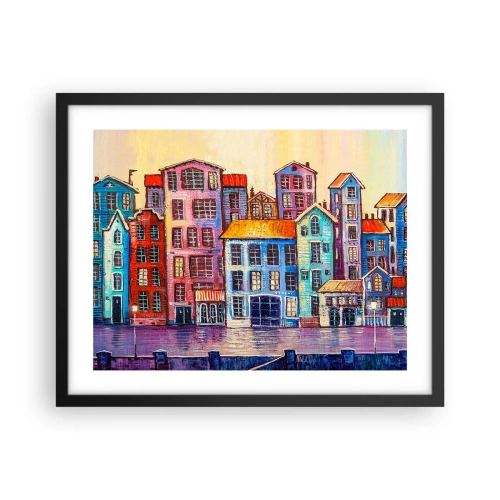 Plakát v černém rámu - Město jako z pohádky - 50x40 cm
