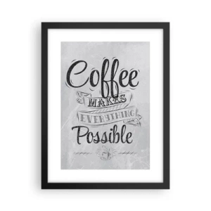 Plakát v černém rámu - Proč nemilovat kávu? - 30x40 cm