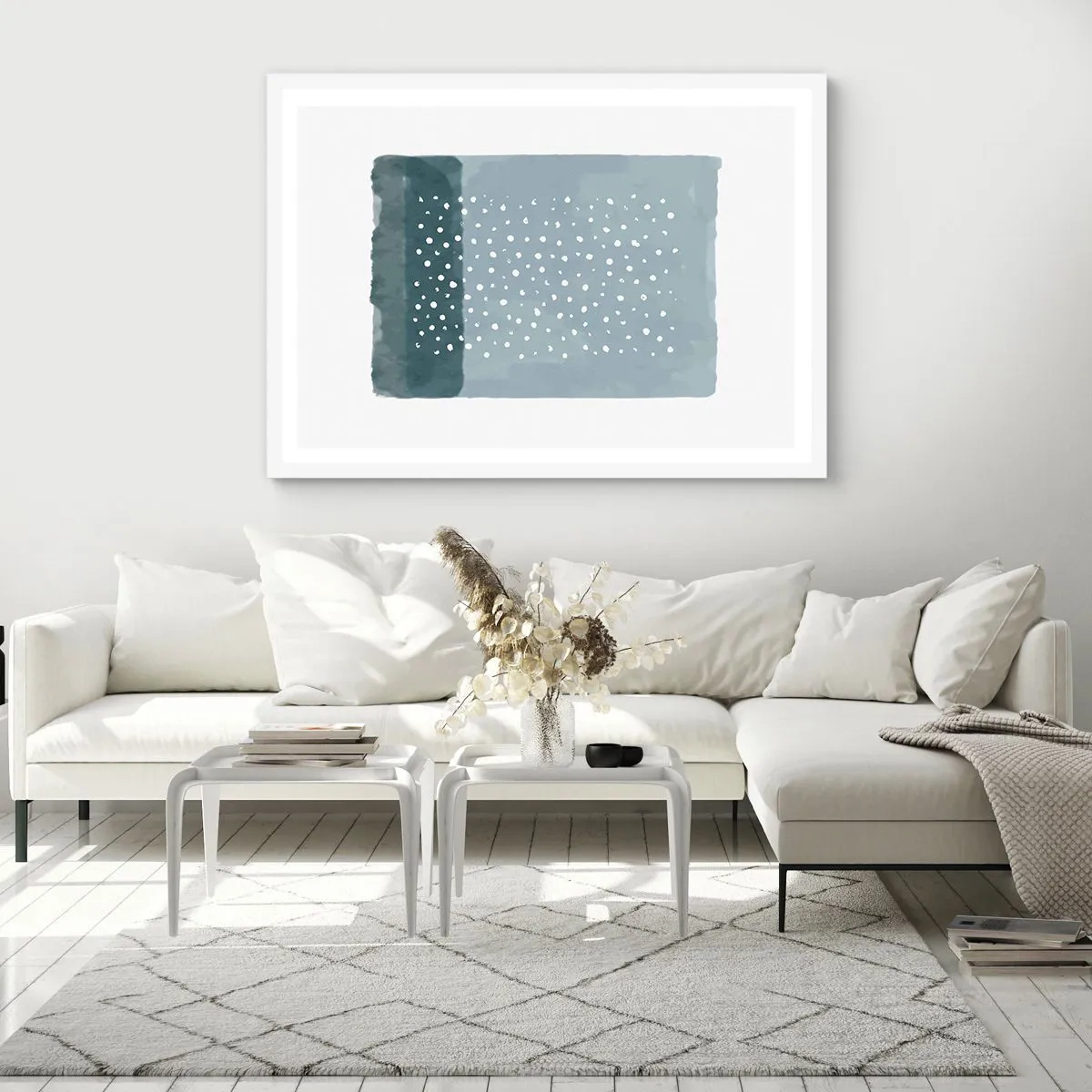 Plakát v bílém rámu - Pěstováno na modři - 91x61 cm