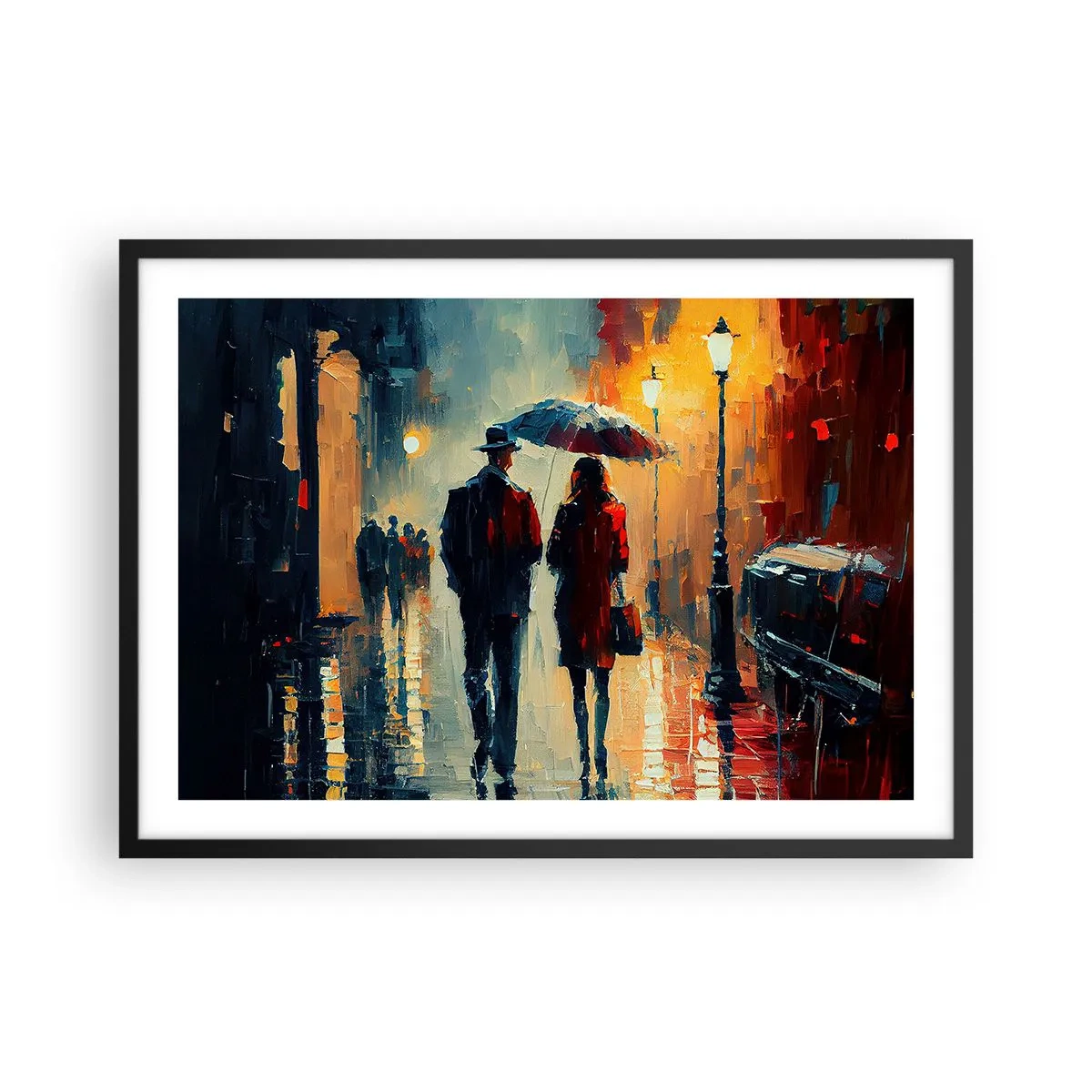 Plakát v černém rámu - Městská love story - 70x50 cm