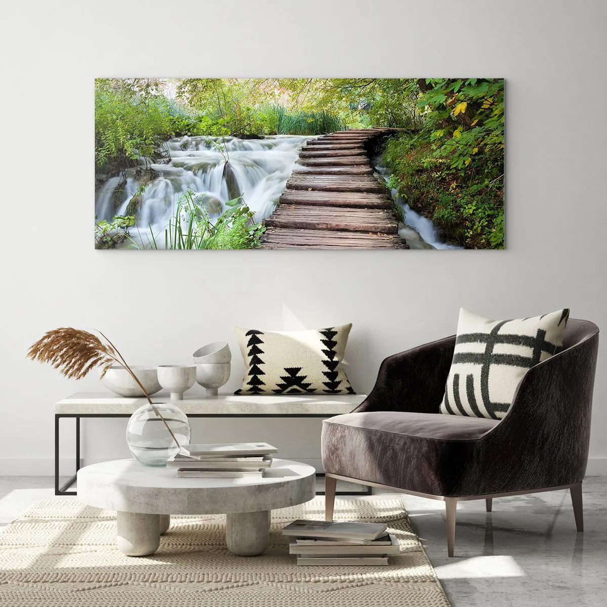 Obraz na skle - Voda není vůbec tichá - 160x50 cm