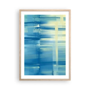 Plakát v rámu světlý dub - Kompozice v tyrkysu - 50x70 cm