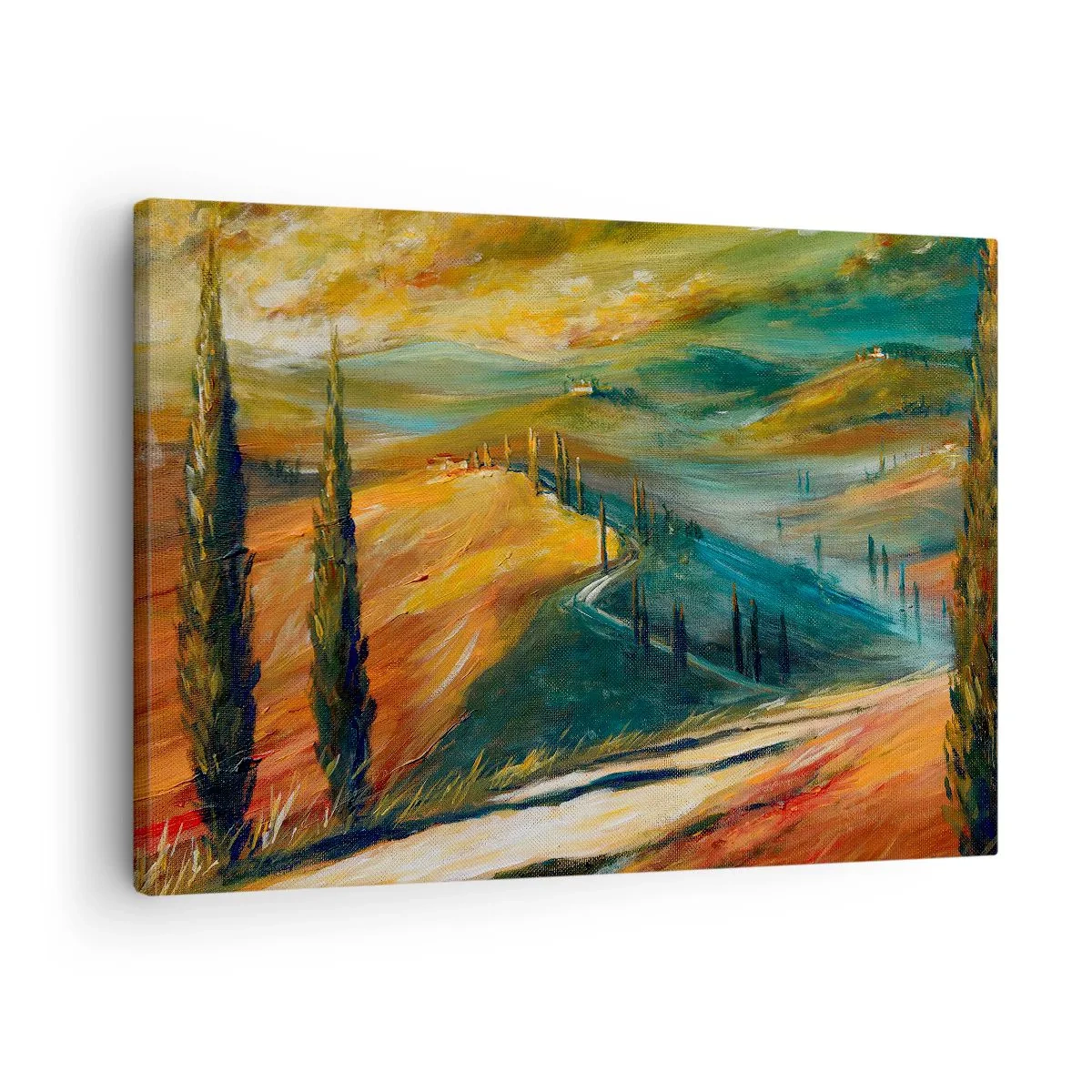 Obraz na plátně - Toskánská krajina - 70x50 cm