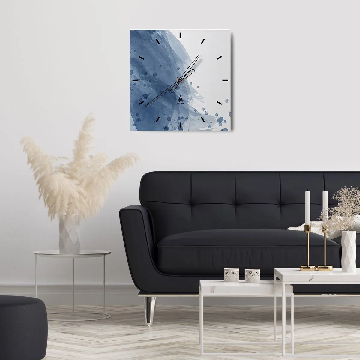 Nástěnné hodiny - Modrý tyl - 40x40 cm