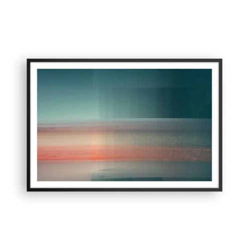 Plakát v černém rámu - Abstrakce: vlny světla - 91x61 cm