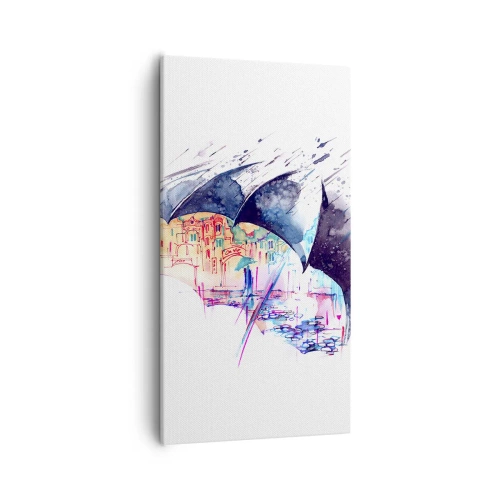 Obraz na plátně - Procházka v dešti - 55x100 cm