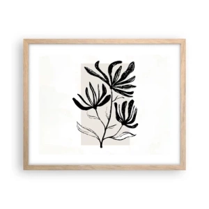 Plakát v rámu světlý dub - Náčrtek pro herbář - 50x40 cm