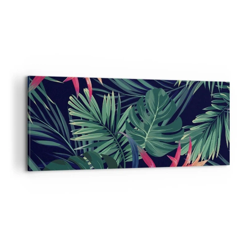 Obraz na plátně - Vzplanout v zeleném - 100x40 cm